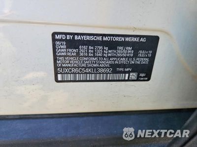 Zdjęcie 12 z 12 samochodu: 2019 BMW X5 XDRIVE40I VIN:5UXCR6C54KLL38692 - miniatura