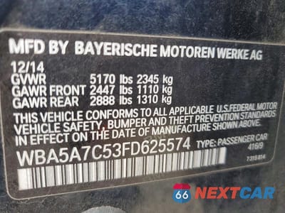 Zdjęcie 12 z 12 samochodu: 2015 BMW 528 XI VIN:WBA5A7C53FD625574 - miniatura