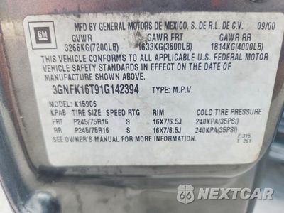 Zdjęcie 13 z 13 samochodu: 2001 CHEVROLET SUBURBAN K1500 VIN:3GNFK16T91G142394 - miniatura