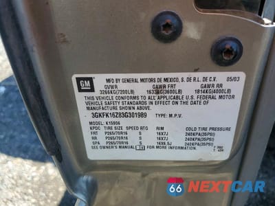 Zdjęcie 13 z 13 samochodu: 2003 GMC YUKON XL K1500 VIN:3GKFK16Z83G301989 - miniatura
