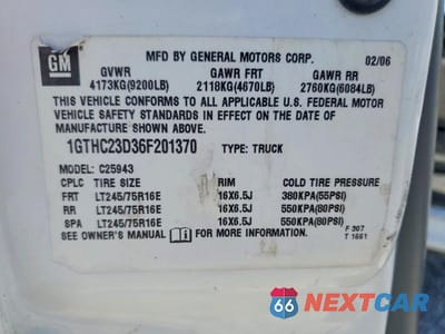 Zdjęcie 13 z 13 samochodu: 2006 GMC SIERRA C2500 HEAVY DUTY VIN:1GTHC23D36F201370 - miniatura