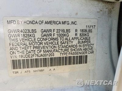 Zdjęcie 12 z 12 samochodu: 2018 ACURA ILX PREMIUM VIN:19UDE2F76JA001203 - miniatura