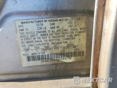Zdjęcie 12 z 12 samochodu: 2006 NISSAN ALTIMA 2.5 VIN:1N4AL11D46N394736 - miniatura