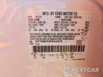 Zdjęcie 12 z 12 samochodu: 2023 FORD MAVERICK XL VIN:3FTTW8F93PRA43578 - miniatura