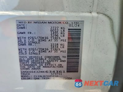Zdjęcie 12 z 12 samochodu: 2024 NISSAN FRONTIER SV VIN:1N6ED1EJ2RN634361 - miniatura