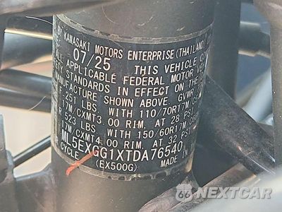 Zdjęcie 9 z 9 samochodu: 2026 KAWASAKI EX500 VIN:ML5EXGG1XTDA76540 - miniatura