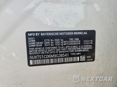 Zdjęcie 12 z 12 samochodu: 2021 BMW X3 XDRIVE30E VIN:5UXTS1C06M9G38541 - miniatura