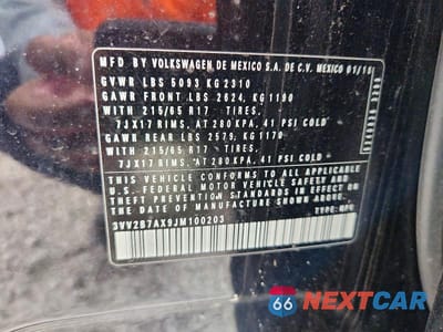 Zdjęcie 13 z 13 samochodu: 2018 VOLKSWAGEN TIGUAN SE VIN:3VV2B7AX9JM100203 - miniatura