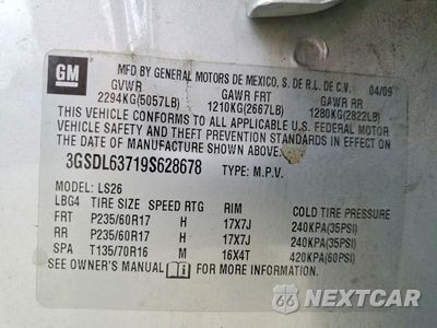 Zdjęcie 37 z 39 samochodu: 2009 SATN VUE VIN:3GSDL63719S628678 - miniatura