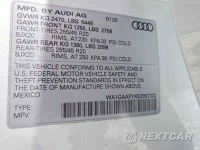 Zdjęcie 14 z 14 samochodu: 2025 AUDI Q5 PREMIUM 45 VIN:WA1GAAFY4S2057222 - miniatura