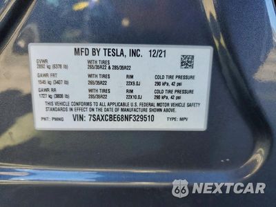 Zdjęcie 14 z 14 samochodu: 2022 TESLA MODEL X VIN:7SAXCBE68NF329510 - miniatura