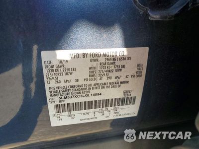 Zdjęcie 13 z 13 samochodu: 2020 LINCOLN AVIATOR RESERVE VIN:5LM5J7XC3LGL14094 - miniatura