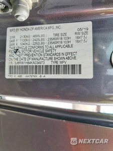 Zdjęcie 12 z 12 samochodu: 2019 HONDA CR-V EXL VIN:5J6RW1H84KA034973 - miniatura