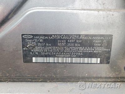 Zdjęcie 12 z 12 samochodu: 2019 HYUNDAI SONATA SPORT VIN:5NPE34AF4KH739983 - miniatura