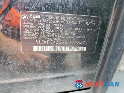 Zdjęcie 12 z 12 samochodu: 2009 BMW X5 XDRIVE30I VIN:5UXFE43599L262667 - miniatura