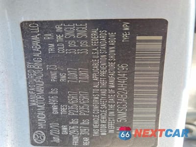 Zdjęcie 13 z 13 samochodu: 2010 HYUNDAI SANTA FE GLS VIN:5NMSG3AB2AH404196 - miniatura