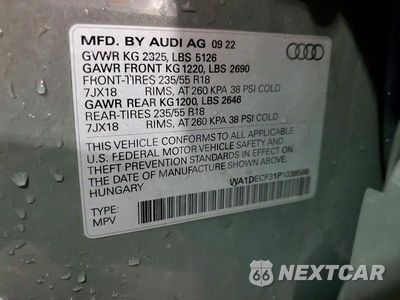 Zdjęcie 12 z 12 samochodu: 2023 AUDI Q3 PREMIUM S LINE 45 VIN:WA1DECF31P1038566 - miniatura