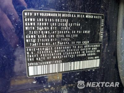 Zdjęcie 13 z 13 samochodu: 2021 VOLKSWAGEN TIGUAN SE VIN:3VV3B7AX6MM116965 - miniatura