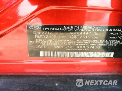 Zdjęcie 12 z 12 samochodu: 2013 HYUNDAI SONATA LIMITED 2.0T VIN:5NPEC4AB3DH667478 - miniatura