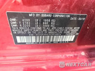 Zdjęcie 12 z 12 samochodu: 2019 SUBARU IMPREZA VIN:4S3GKAA67K3614854 - miniatura