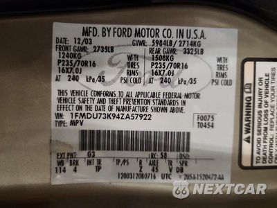 Zdjęcie 13 z 13 samochodu: 2004 FORD EXPLORER XLT VIN:1FMDU73K94ZA57922 - miniatura