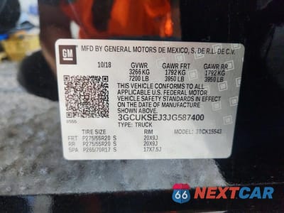 Zdjęcie 12 z 12 samochodu: 2018 CHEVROLET SILVERADO K1500 LTZ VIN:3GCUKSEJ3JG587400 - miniatura