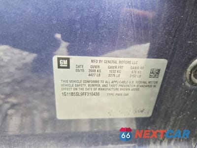 Zdjęcie 12 z 12 samochodu: 2015 CHEVROLET MALIBU LS VIN:1G11B5SL9FF310438 - miniatura
