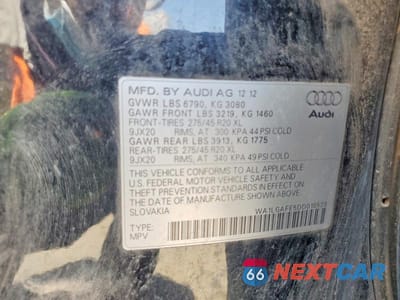 Zdjęcie 14 z 14 samochodu: 2013 AUDI Q7 PREMIUM PLUS VIN:WA1LGAFE5DD010520 - miniatura