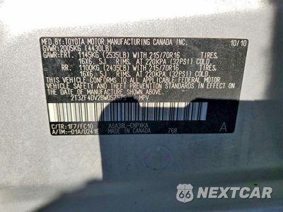 Zdjęcie 12 z 12 samochodu: 2011 TOYOTA RAV4 BASE VIN:2T3ZF4DV2BW057575 - miniatura