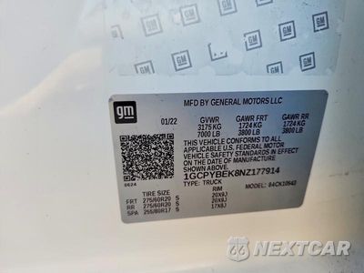 Zdjęcie 12 z 12 samochodu: 2022 CHEVROLET SILVERADO LTD K1500 CUSTOM VIN:1GCPYBEK8NZ177914 - miniatura