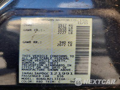 Zdjęcie 12 z 12 samochodu: 2016 NISSAN ALTIMA 2.5 SV VIN:1N4AL3AP0GC121991 - miniatura