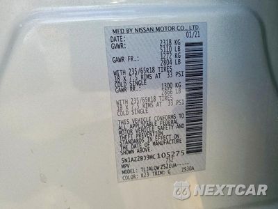 Zdjęcie 13 z 13 samochodu: 2021 NISSAN MURANO SV VIN:5N1AZ2BJ9MC105275 - miniatura