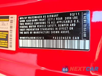 Zdjęcie 13 z 13 samochodu: 2011 VOLKSWAGEN GTI VIN:WVWEV7AJ8BW232613 - miniatura