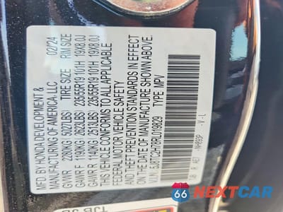Zdjęcie 12 z 12 samochodu: 2024 ACURA RDX ADVANCE VIN:5J8TC2H78RL019829 - miniatura
