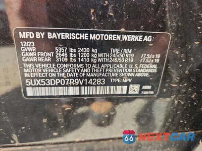 Zdjęcie 13 z 13 samochodu: 2024 BMW X3 XDRIVE30I VIN:5UX53DP07R9V14283 - miniatura