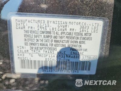 Zdjęcie 12 z 12 samochodu: 2015 NISSAN SENTRA S VIN:3N1AB7AP7FY369345 - miniatura