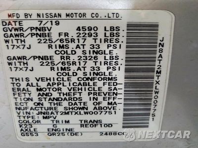 Zdjęcie 12 z 12 samochodu: 2020 NISSAN ROGUE SV VIN:JN8AT2MTXLW007751 - miniatura