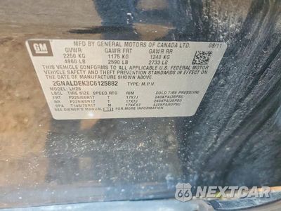 Zdjęcie 13 z 13 samochodu: 2012 CHEVROLET EQUINOX LT VIN:2GNALDEK3C6125882 - miniatura