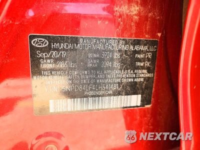 Zdjęcie 12 z 12 samochodu: 2020 HYUNDAI ELANTRA SEL VIN:5NPD84LF4LH541481 - miniatura