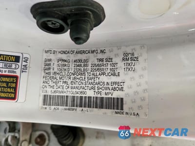 Zdjęcie 13 z 13 samochodu: 2016 HONDA CR-V EXL VIN:5J6RM4H71GL043690 - miniatura