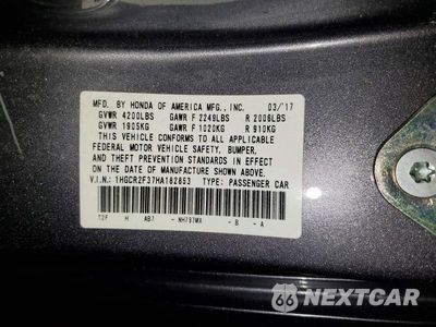 Zdjęcie 12 z 12 samochodu: 2017 HONDA ACCORD LX VIN:1HGCR2F37HA182853 - miniatura