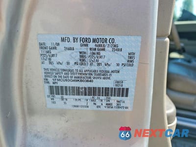 Zdjęcie 13 z 13 samochodu: 2009 FORD ESCAPE XLT VIN:1FMCU93G49KB03840 - miniatura
