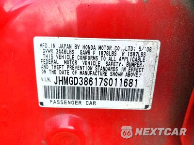 Zdjęcie 13 z 13 samochodu: 2007 HONDA FIT S VIN:JHMGD38617S011681 - miniatura