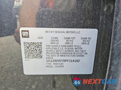 Zdjęcie 12 z 12 samochodu: 2023 CHEVROLET MALIBU LS VIN:1G1ZB5ST0PF114182 - miniatura