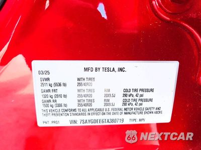 Zdjęcie 12 z 12 samochodu: 2026 TESLA MODEL Y VIN:7SAYGDEE6TA380719 - miniatura