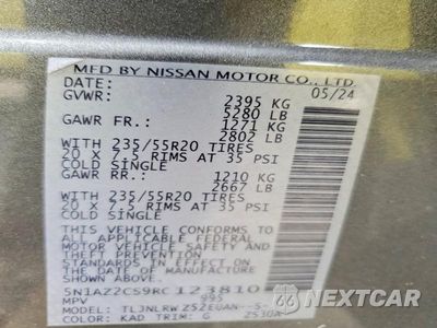 Zdjęcie 12 z 12 samochodu: 2024 NISSAN MURANO SL VIN:5N1AZ2CS9RC123810 - miniatura