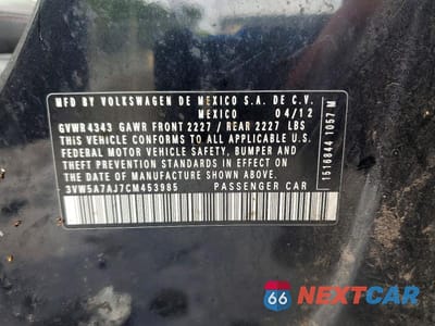 Zdjęcie 12 z 12 samochodu: 2012 VOLKSWAGEN JETTA GLI VIN:3VW5A7AJ7CM453985 - miniatura
