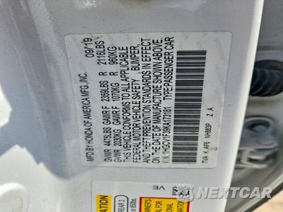 Zdjęcie 13 z 13 samochodu: 2019 HONDA ACCORD SPORT VIN:1HGCV1F39KA173181 - miniatura