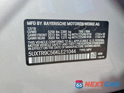 Zdjęcie 13 z 13 samochodu: 2019 BMW X3 XDRIVE30I VIN:5UXTR9C56KLE21044 - miniatura
