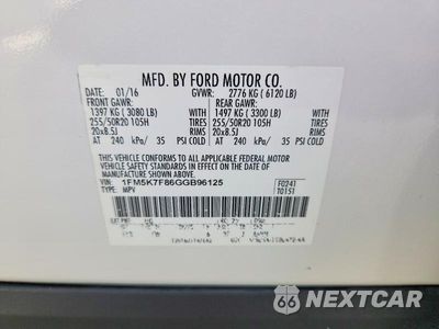 Zdjęcie 14 z 14 samochodu: 2016 FORD EXPLORER LIMITED VIN:1FM5K7F86GGB96125 - miniatura